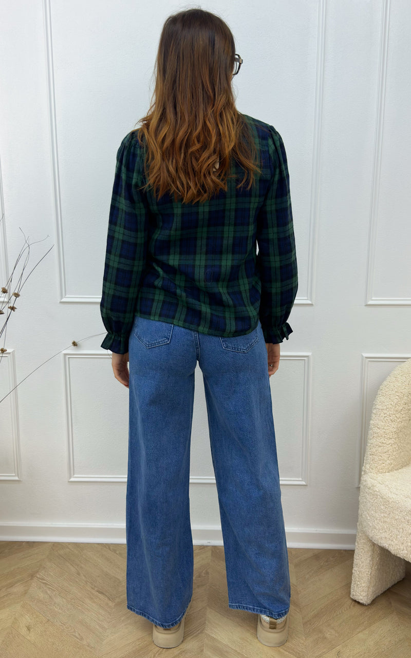 Chemise GABYN - bleu et vert