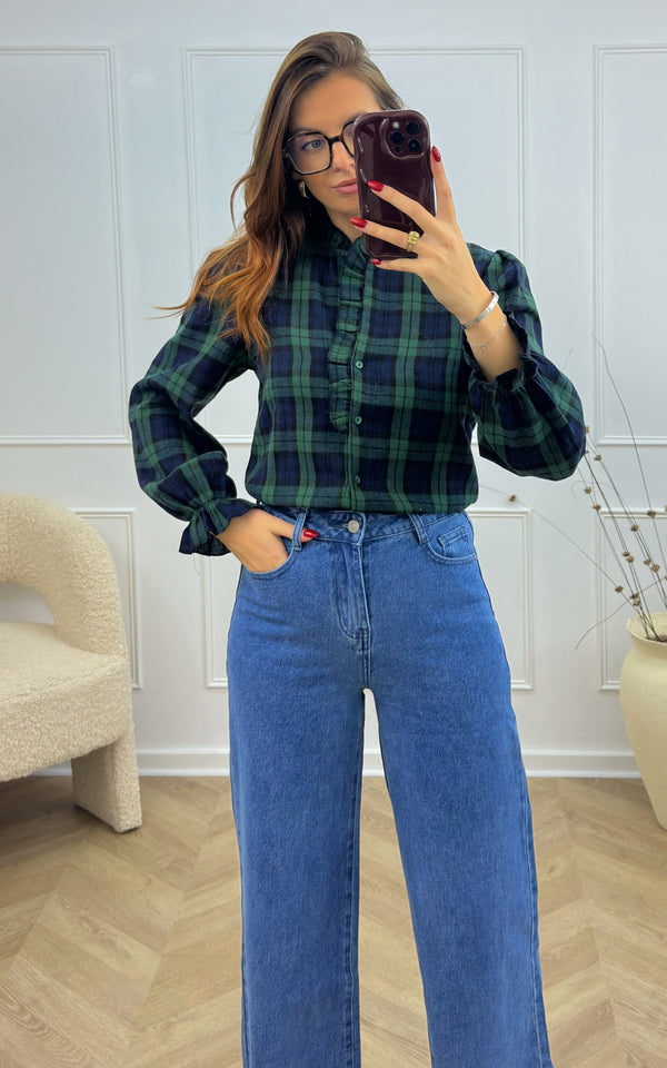 Chemise GABYN - bleu et vert