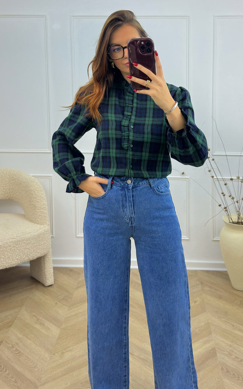 Chemise GABYN - bleu et vert