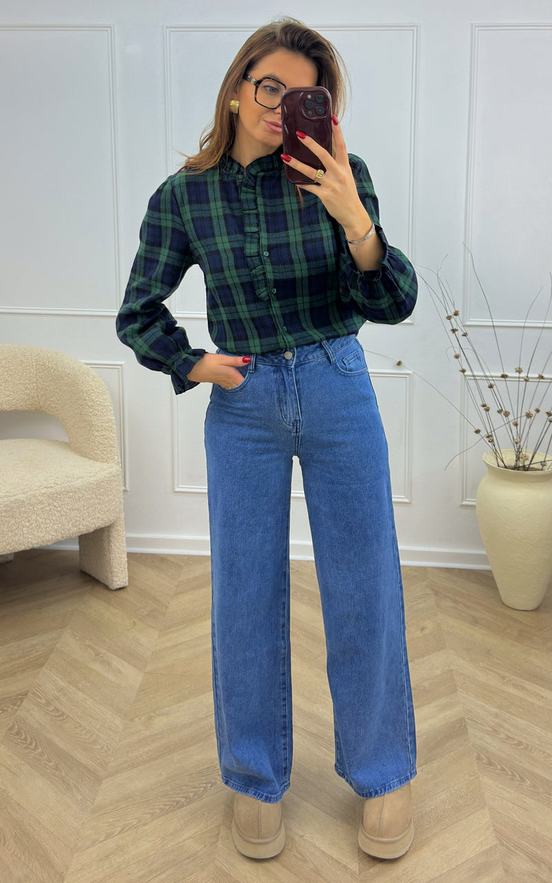 Chemise GABYN - bleu et vert