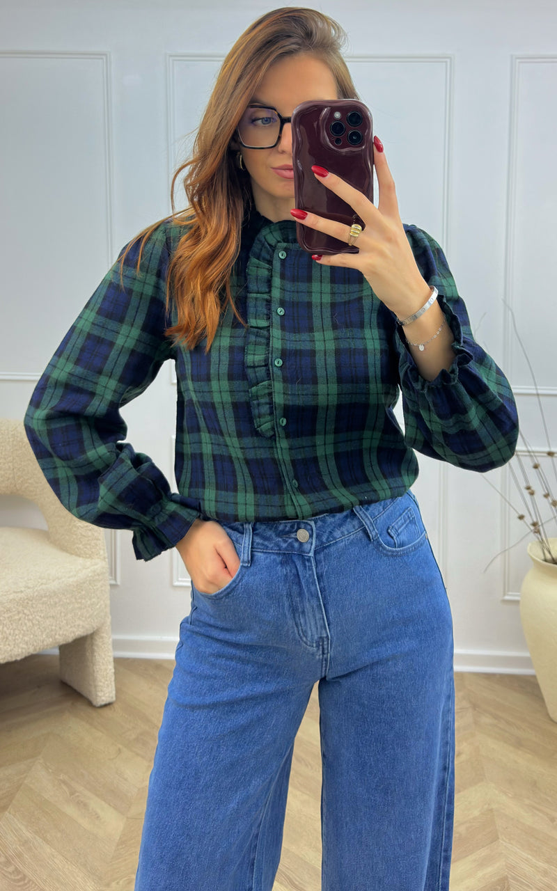 Chemise GABYN - bleu et vert