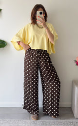 Pantalon à pois CADAQUES - marron et écru 🇮🇹
