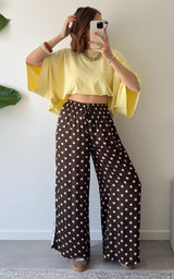 Pantalon à pois CADAQUES - marron et écru 🇮🇹