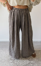 Pantalon à carreaux CASSIS - chocolat et beige 🇮🇹