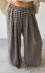 Pantalon à carreaux CASSIS - chocolat et beige 🇮🇹