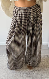 Pantalon à carreaux CASSIS - chocolat et beige 🇮🇹