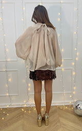 Blouse satinée WINTER GLOW - écru