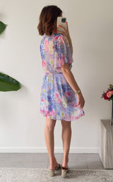 Robe fleurie SEDONA - bleu