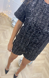 Short tweed et sequins DECEMBER CRUSH - noir