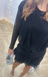 Robe pailletée MIDNIGHT KISS - noir