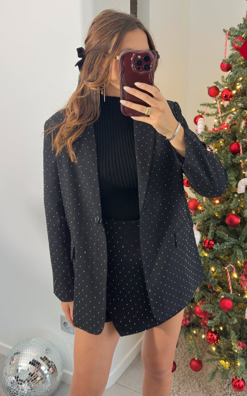 Jupe-short REVE PAILLETE - noir