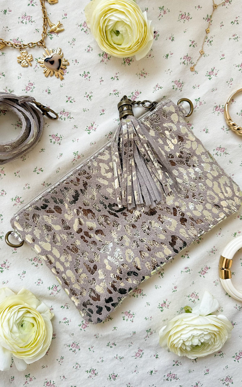 Pochette en cuir LEOPI - léopard 🇮🇹