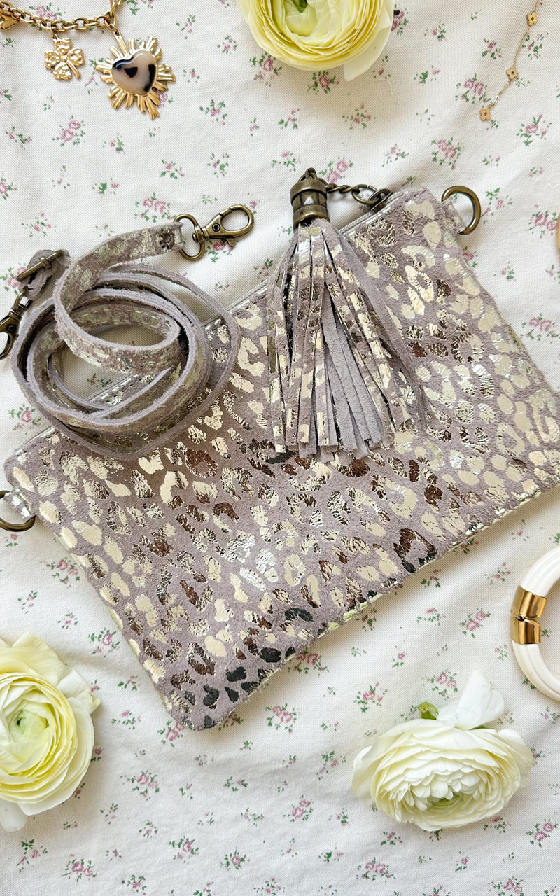 Pochette en cuir LEOPI - léopard 🇮🇹