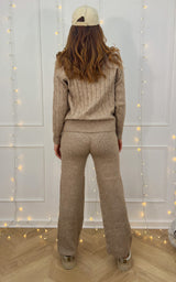 Pantalon maille ALZIRA - taupe