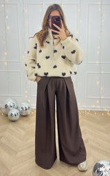 Polaire coeur VAYANA - blanc et chocolat 🇮🇹