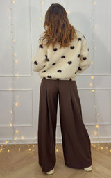 Polaire coeur VAYANA - blanc et chocolat 🇮🇹