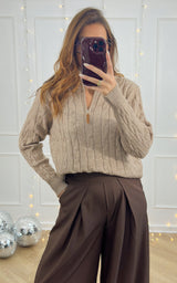 Pull camionneur ALZIRA - taupe