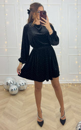 Robe velours et strass CESARIE - noir