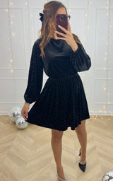 Robe velours et strass CESARIE - noir