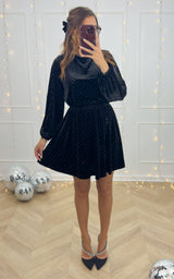 Robe velours et strass CESARIE - noir