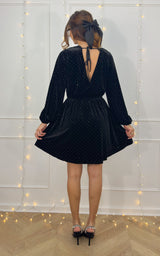 Robe velours et strass CESARIE - noir