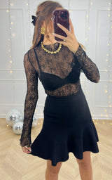 Top dentelle YALINA - noir