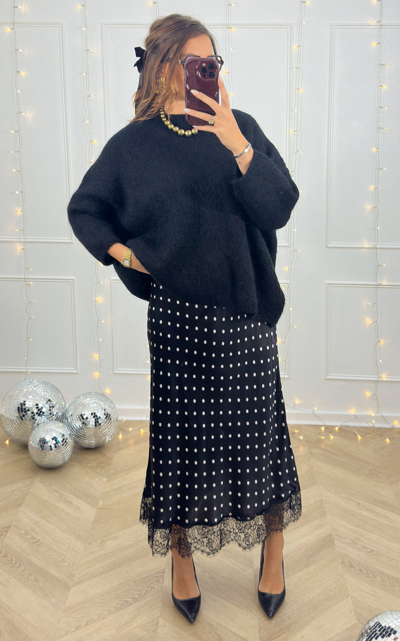 Pull oversize SAPHROSE - noir 🇮🇹