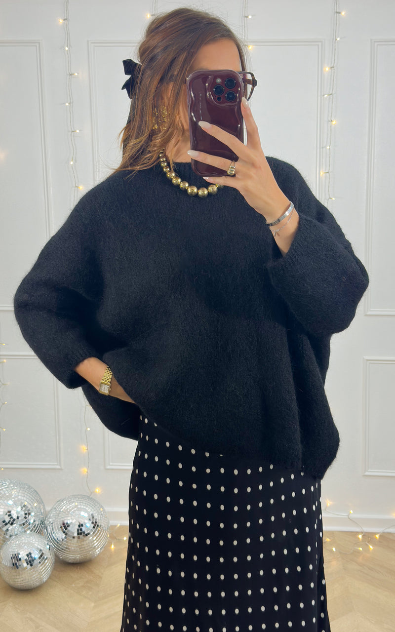 Pull oversize SAPHROSE - noir 🇮🇹