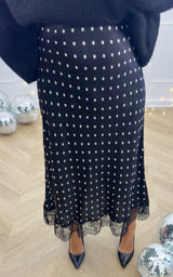 Jupe pois LEONDRA - noir et blanc 🇮🇹