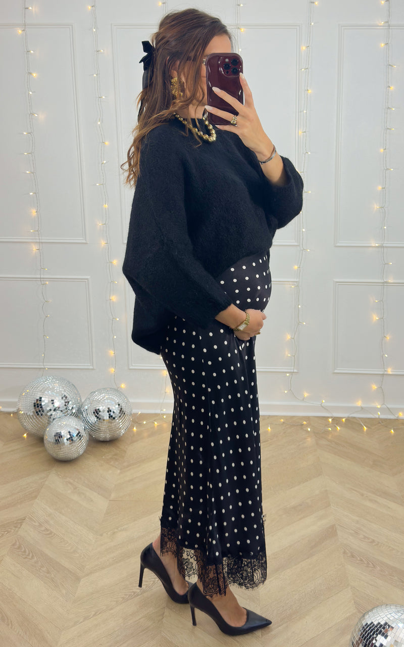 Jupe pois LEONDRA - noir et blanc 🇮🇹