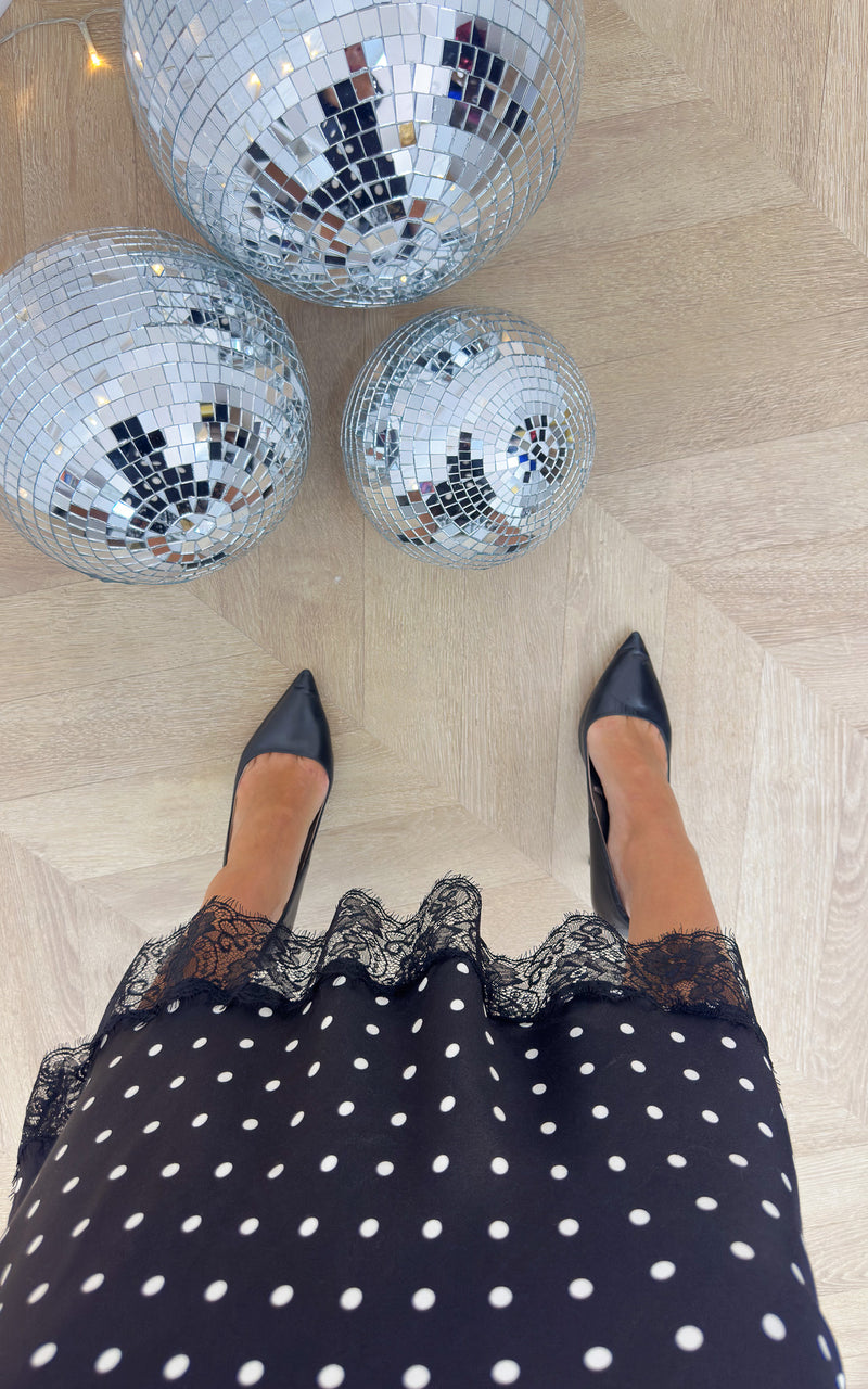 Jupe pois LEONDRA - noir et blanc 🇮🇹