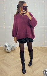 Pull oversize SAPHROSE - betterave 🇮🇹