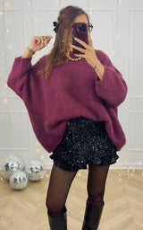 Pull oversize SAPHROSE - betterave 🇮🇹