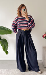 Pull rayé LEADA - bleu, rose et bordeaux