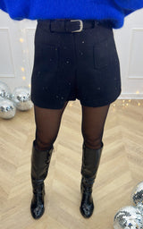 Short paillettes ELYNAE - noir