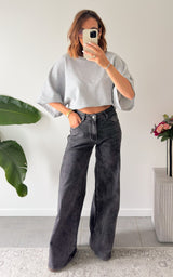Jeans palazzo CLEOPHEE - gris