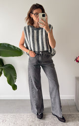 Jeans à clous DELIA - gris