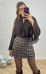Short tweed MAELISANDRE - marron et beige 🇮🇹