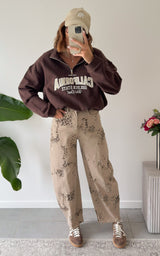 Jeans léopard LUCE - beige et chocolat