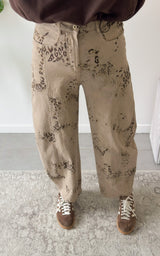 Jeans léopard LUCE - beige et chocolat