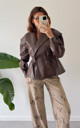 Veste simili LEONTINE - chocolat