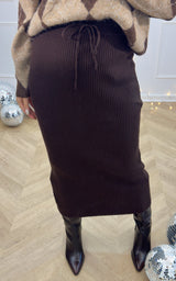 Jupe maille ZENARA - chocolat