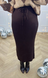 Jupe maille ZENARA - chocolat