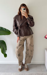 Veste simili LEONTINE - chocolat
