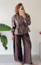 Veste simili LEONTINE - chocolat