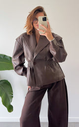 Veste simili LEONTINE - chocolat