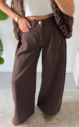Jeans palazzo NAHLA - marron