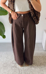 Jeans palazzo NAHLA - marron