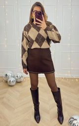 Jupe-short KAELINE - marron