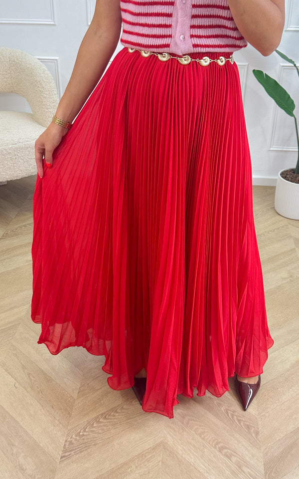 Jupe plissée NYMERIA - rouge 🇮🇹